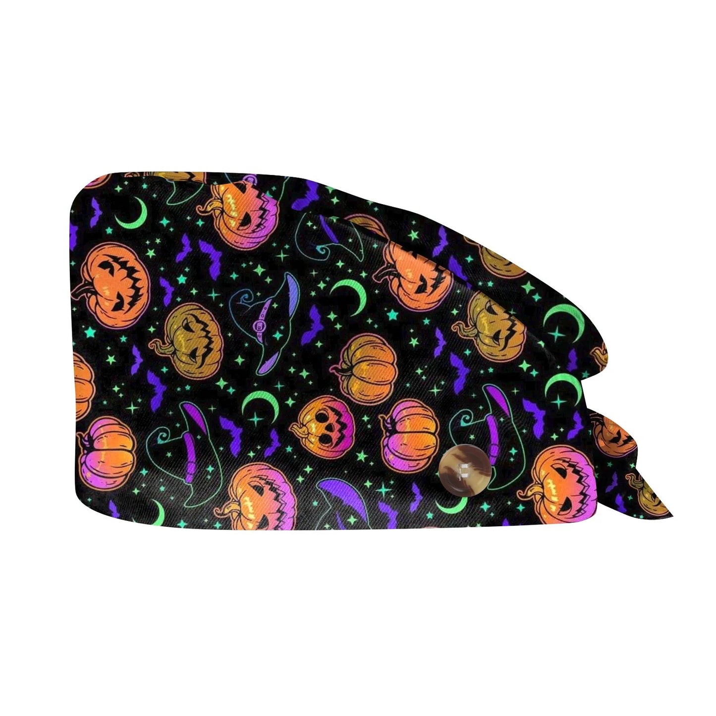 Halloween Scrub Cap Printed Adjustable Cotton Beauty Salon Surgeon Dental Clinic Nursing Hat Women Men Surgical Caps Wholesale