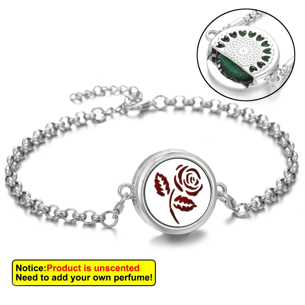 Essential Oil Diffuser Aromatherapy Bracelet Aroma Diffuser Bracelets Adjustable Chain Scent Perfume Locket Bracelet Women Men