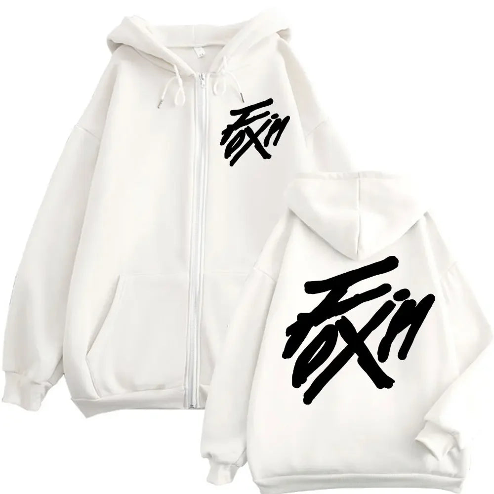 Kpop ATEEZ "FlX ON" Merch Zipper Hoodie Men Women High Quality Fashion Zip Up Jacket Coat Autumn Winter Casual Loose Sweatshirts