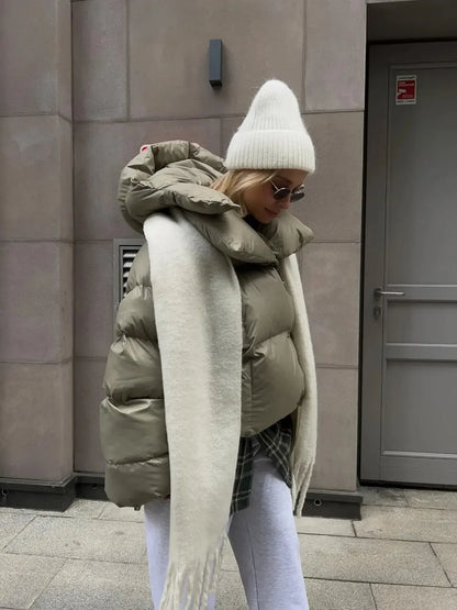 New in Winter Warm Cotton Puffer Jackets Women's Loose Parkas Coat Vintage Bread Jacket Outwear Office Ladies Quilted Clothing