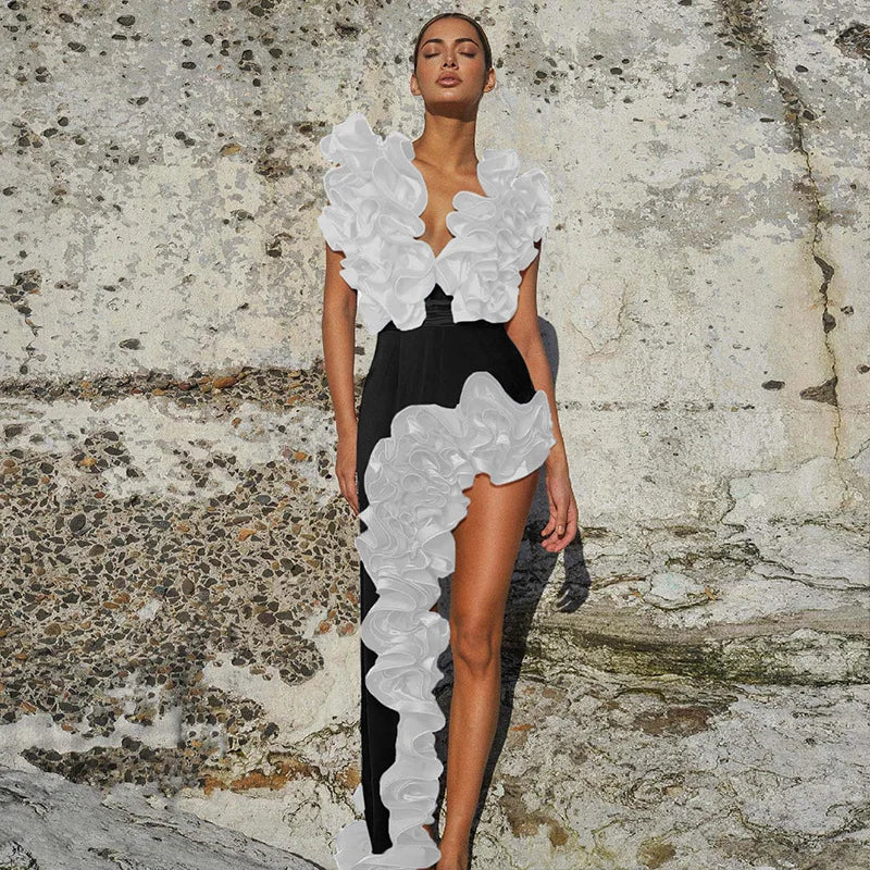 Bikini Bodysuit Swimwear Women With Skirt Bathing Suit Summer New Ruffle Splice Print Beachwear Holiday Bikini Cover Ups Outfits