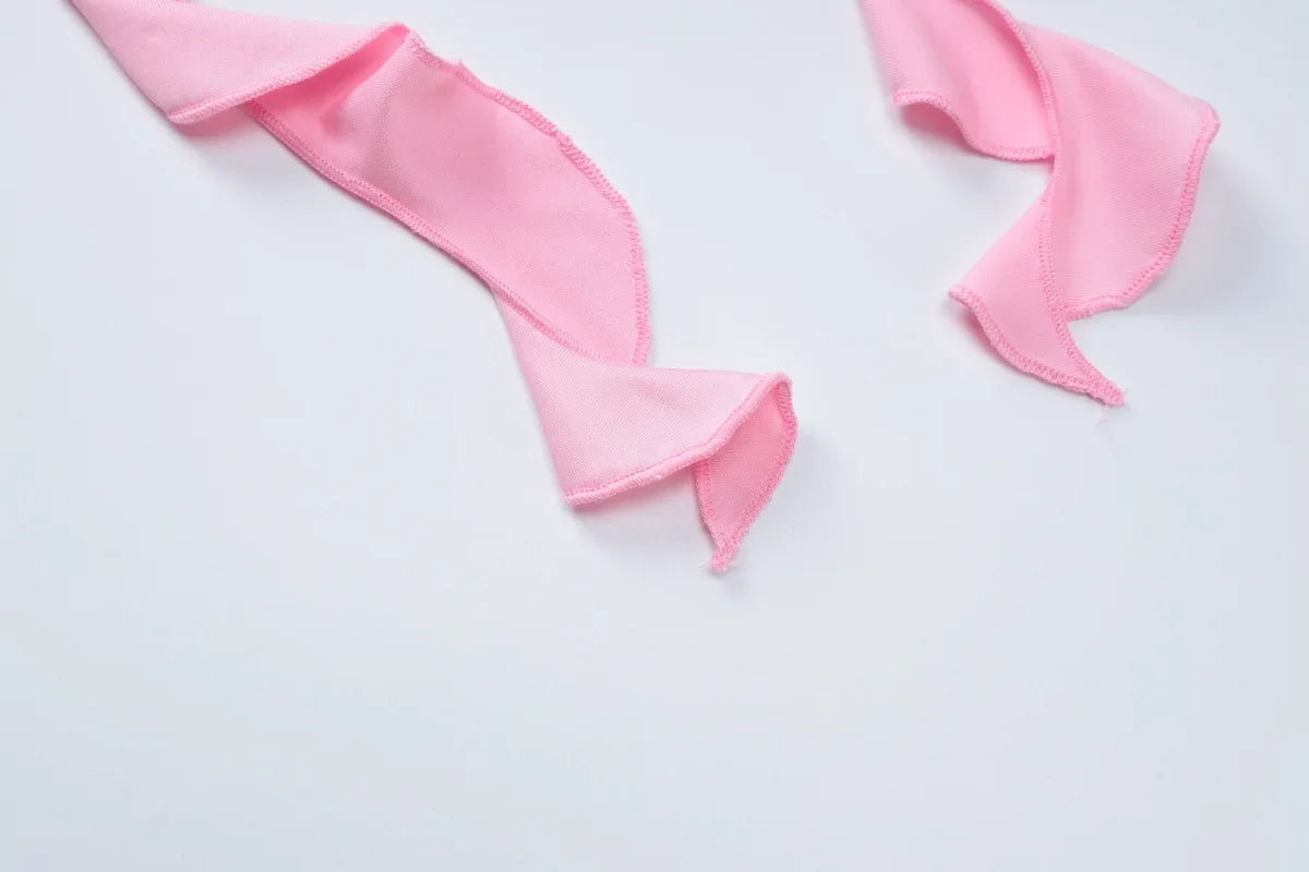 Women's Elegant Two Pieces Dresses Suits Flower Corset Top and High Slit Long Skirts Matching Sets Red Pink Vacation Outfit 2025 & 2026