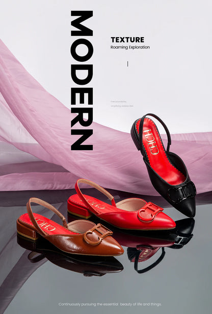 CHCH Women's Sandals 2024 New Black Pointed Flat bottomed loafers Simple Black Business Women's Shoes