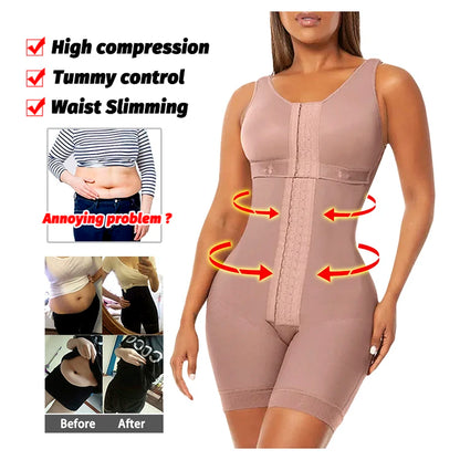 Full Body Corset Bodysuit Carving Shaper Tights Postpartum Girdles Fajas Colombian Sheath Butt Push Up Women Modeling Shapewear