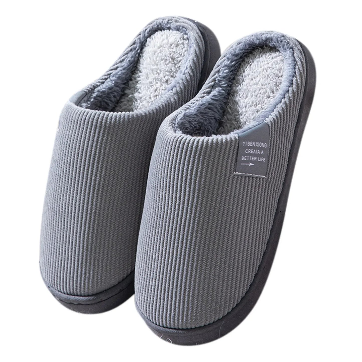 NEW Women's Men's Casual Thick Soft Bottom Home Slippers Household Plush Slippers Anti-slip Thermal Slippers Indoor Winter Flats