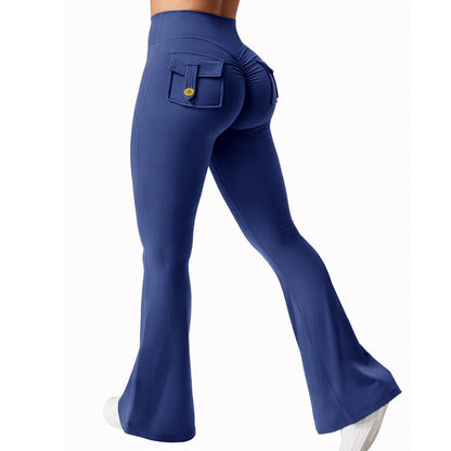 Fitness Yoga Leggings for Women Button Pocket Gym Leggings High Waist Butt Liftting Tights Leggins