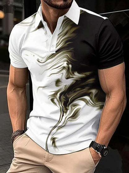 Summer New Men's Casual Sports Short Sleeved Polo Shirt Fashionable And Comfortable T-Shirt Men Breathable Polo Shirt Men's Tees