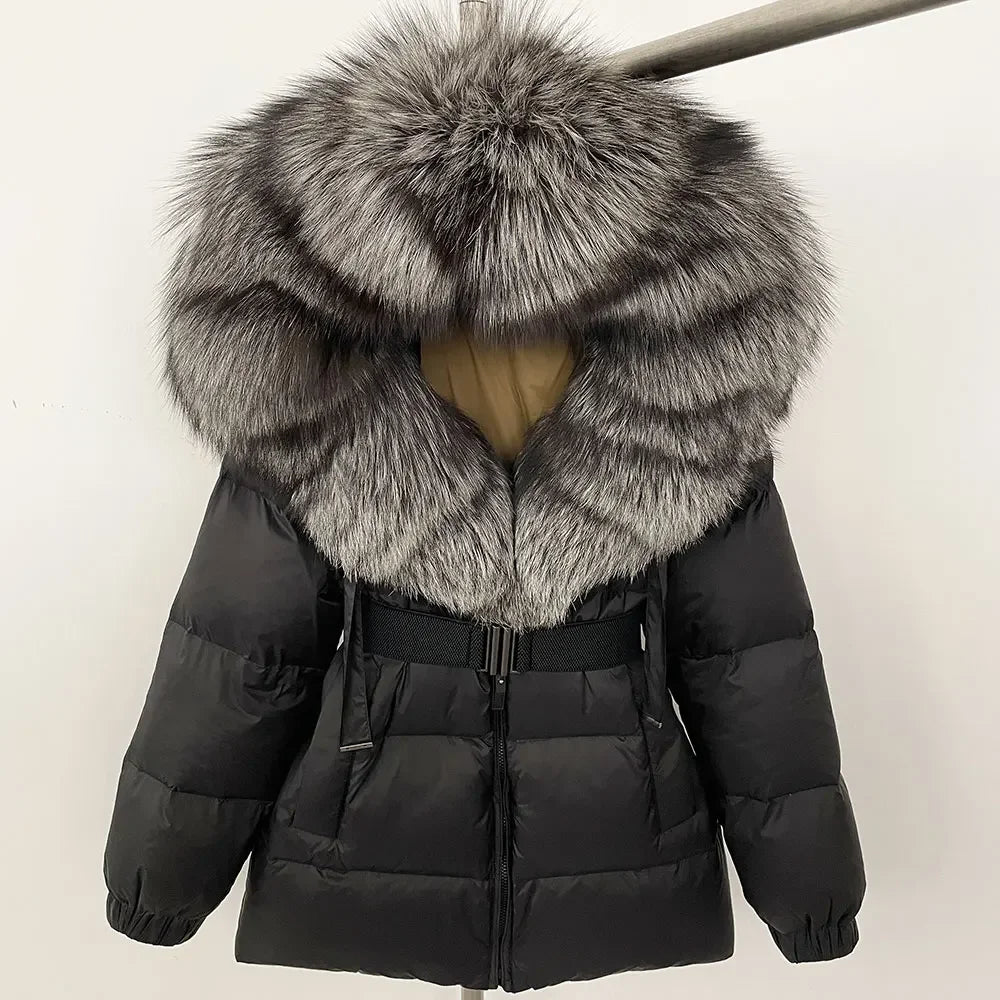 OFTBUY Winter Clothing Puffer Jacket Women Real Fox Fur Hooded Thick Warm 90% White Duck Down Coat Female Parkas Waterproof