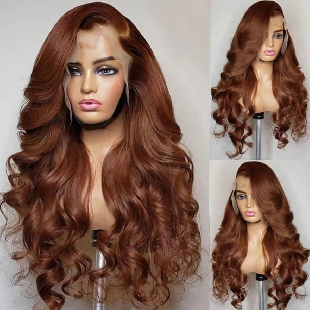 Chocolate Brown Wig Body Wave 13x4 13x6 HDTransparent Lace Front Human Hair 200 180 Density Biazilian Wig For Women 20 30 inch