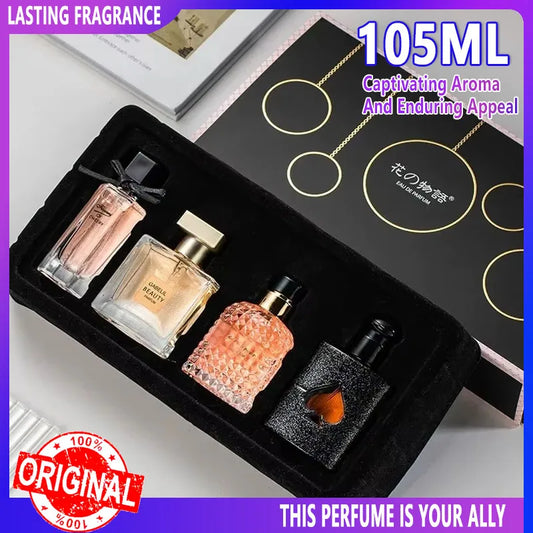 105ML Original Women Perfume Gift Box Four Piece Set Fresh Lasting Fragrance Eau De Parfum Plant Floral Scent Fresh