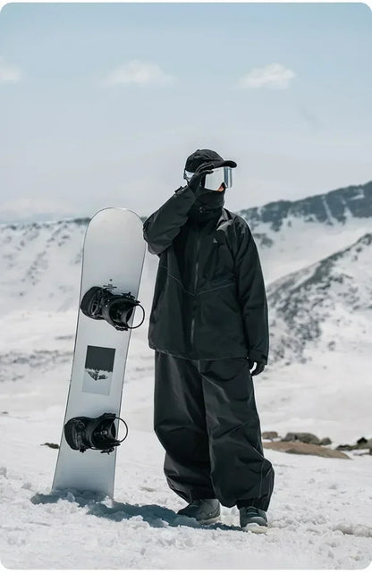 Men's Women's Single Board Ski Pants Waterproof Loose Fit Track Pants Wear Resistant Professional Double Board Snowboard Pants