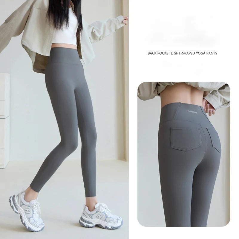 2025 New Pocket Pencil Pants Women Autumn Winter Fashion Slim Fit Fitness Yoga Trousers Woman Sexy Hip Lifting Tight Leggings