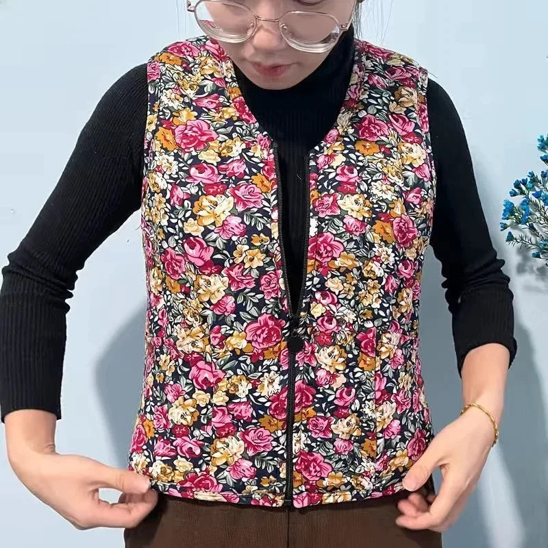 Fashionable Integrated Women's Vest Double Layer Flocking Vest Autumn/Winter Style Jacket Crew Neck Design For All Seasons