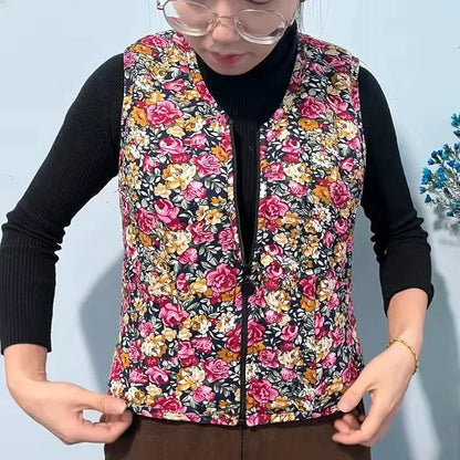 Fashionable Integrated Women's Vest Double Layer Flocking Vest Autumn/Winter Style Jacket Crew Neck Design For All Seasons