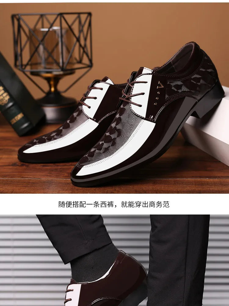 Oxfords Leather Men's Shoes Casual Dress Men Lace Up Breathable Formal Office for Man Big Size 38-48 Flats 2026