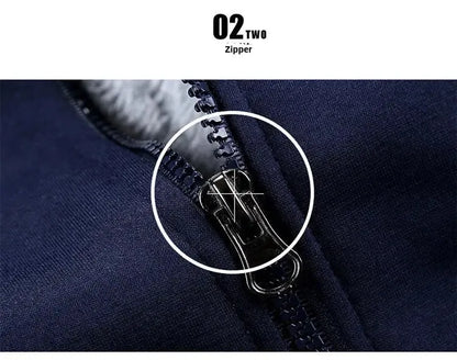 Men's Warmth Hooded Fleece Lined Thickened Baseball Jacket Sweatshirt Korean Style Sporty Top Winter Autumn Seasonal Wear