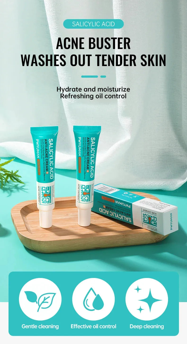 Salicylic Acid Acne Treatment Cream Shrink Pore Remove Blackheads Scars Acne Marks Spots Oil Control Whitening Korean Skin Care