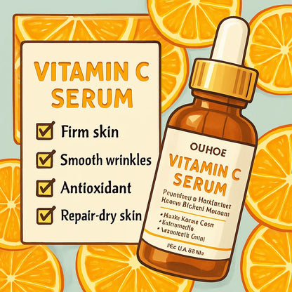 Vitamin C Wrinkle Remover Face Serum Lifting Firming Fade Fine Lines Anti-aging Essence Whitening Brighten Nourish Skin Care
