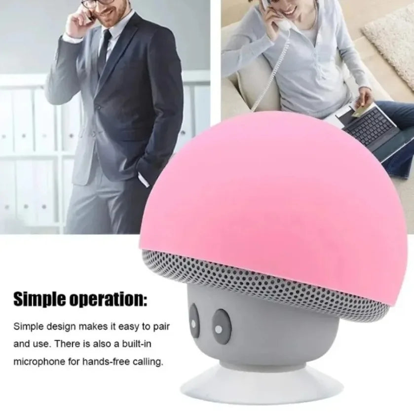 XIKCU Mini Mushroom Bluetooth Speaker Creative Mini Suction Cup Portable Smart Speaker for Phones Cross-border Cartoon Gift