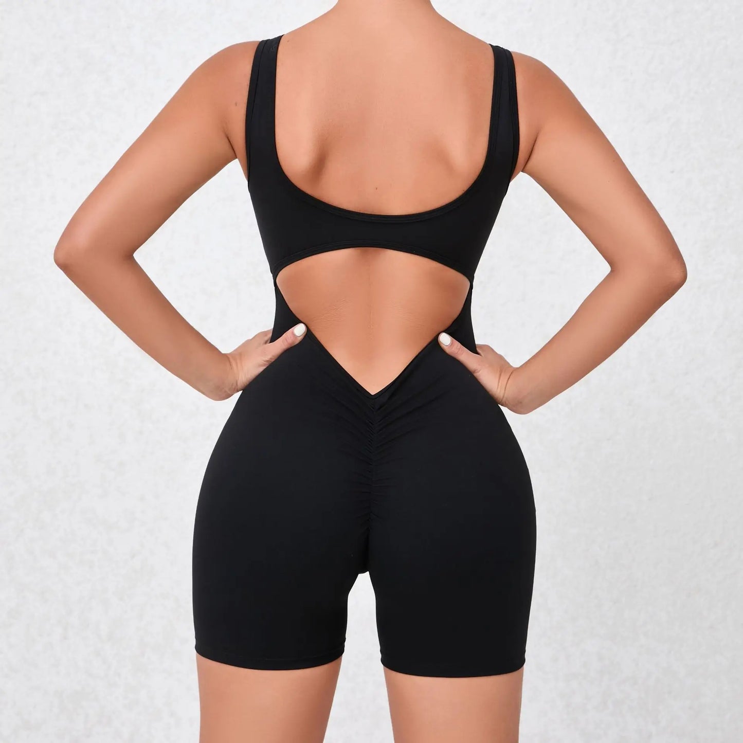 V Back One-Piece Suit Scrunch Sports Jumpsuit Women Gym Rompers Female Quick-Drying Yoga Clothing Fitness Sexy Bodysuits Women