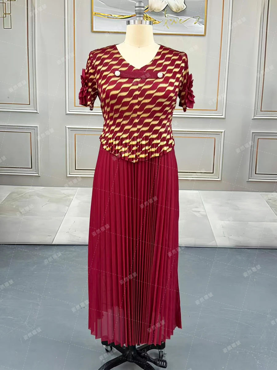 Plus Size Luxury Dresses For Women Elegant And Beautiful Gowns Miyake Pleated Dress Party Evening Prom Formal Female Fashion