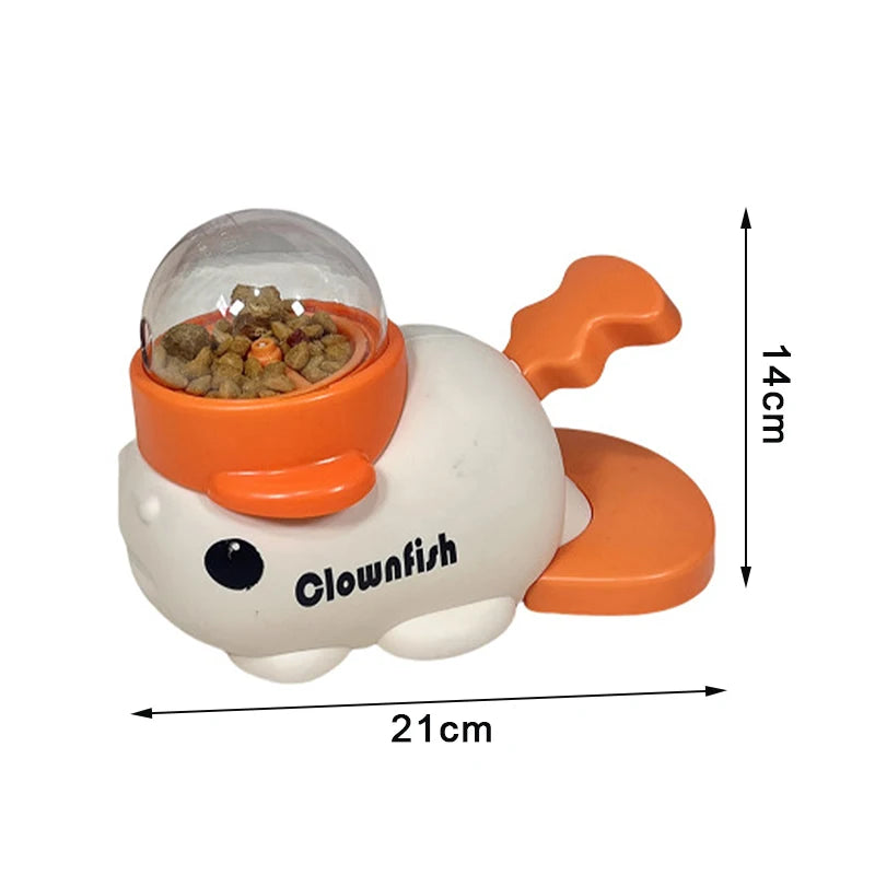 【E】Pet Snack Feeder Dog Food Dispenser Automatic Feeder Puppy Cartoon Duck Whale Design Used To Train Cats Accessories Supplies