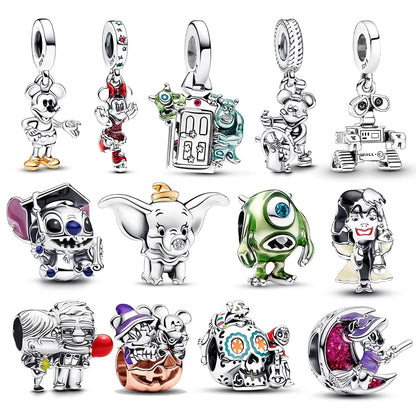 Charms 925 Silver Disney Series-Witch Charms Beads Fits 3mm Original Bracelet Necklace Womens DIY Fine Jewelry Gift Hot Sale