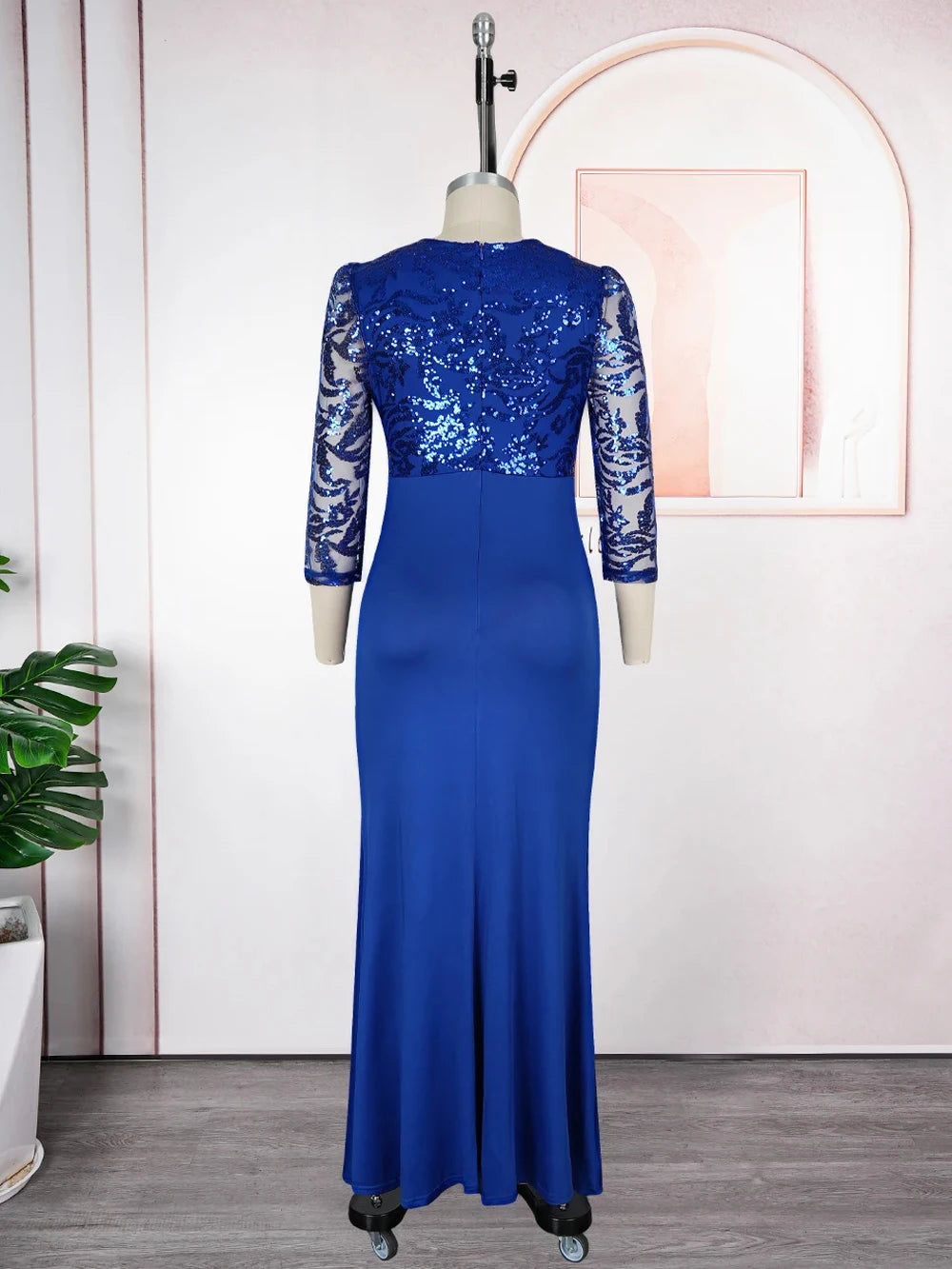 Elegant Women Luxury Party Dresses Sequin Pleated Mermaid Gown Wedding Prom Birthday Dinner Long Dress Ladies Africa Clothing