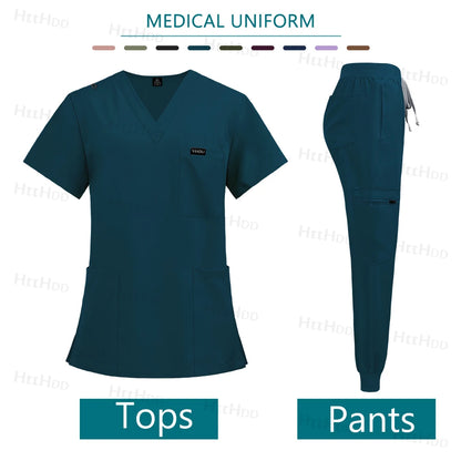 Nurse Accessories New Fashion Surgical Uniforms Woman Clinical Nursing Pediatrics Working Clothes Mens Scrub Hospital Scrub Sets