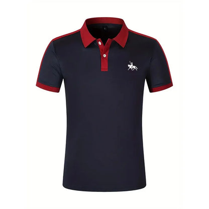 Summer men's short sleeved polo shirt business office lapel shirt Men's sports and casual top European and American plus size