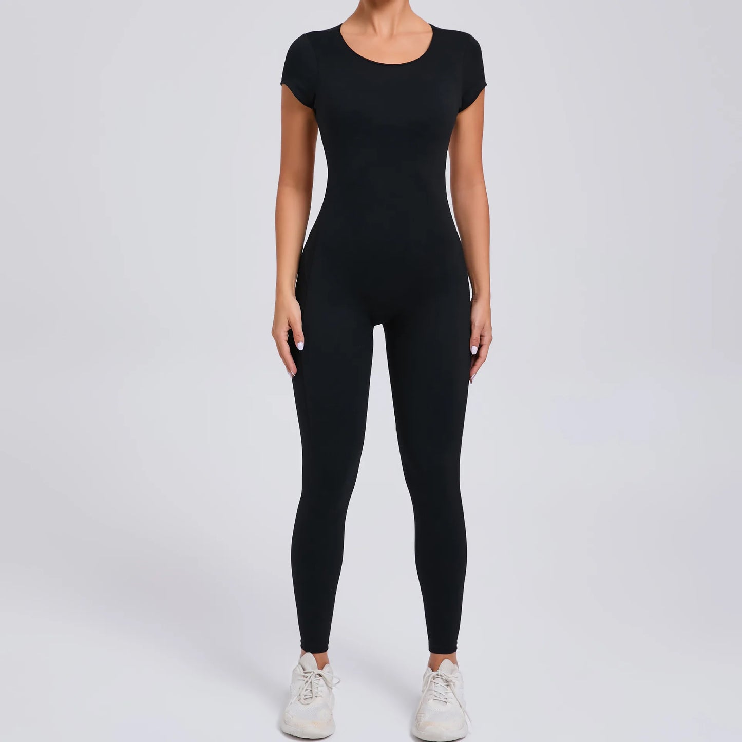 One-Piece Pad Jumpsuit for Women Workout Clothing Sports Bodysuit Open Back Yoga Sets Gym Tracksuits Activewear