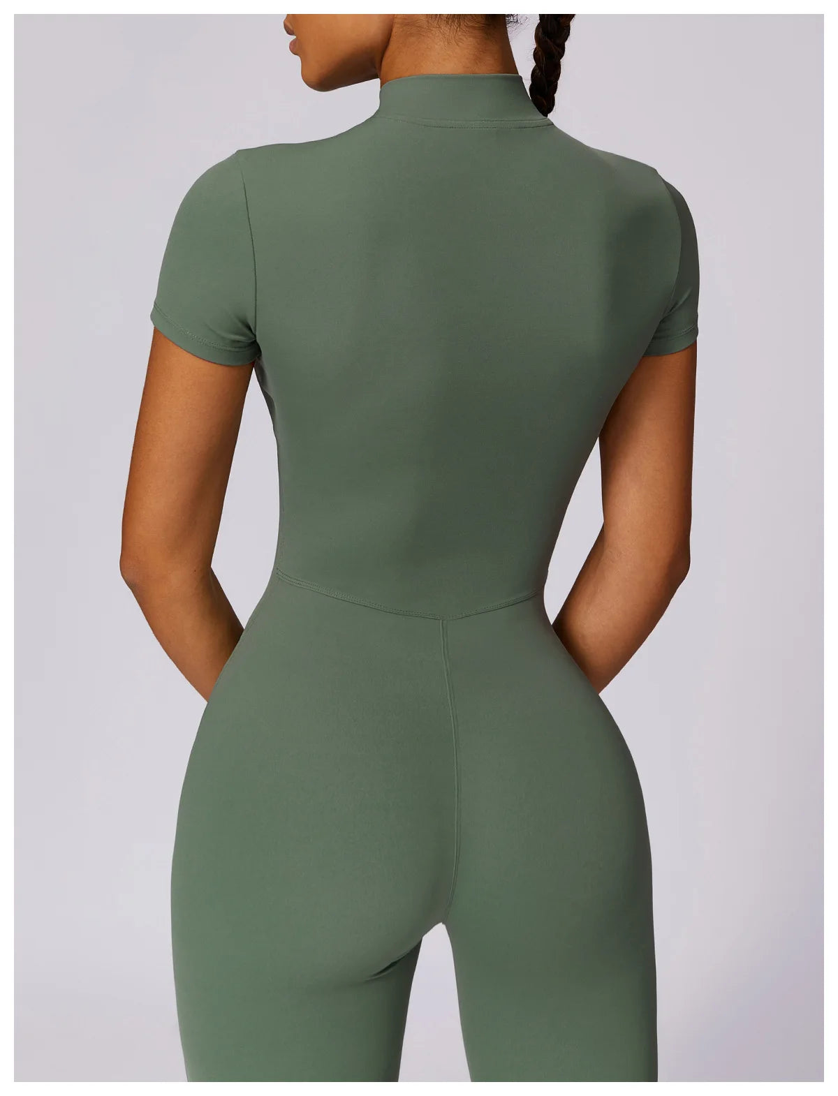 Yoga Set Women Sports Yoga Jumpsuits Tracksuit One-Piece Zipper Short Sleeve Gym Clothes Workout Fitness Sportswear Yoga Suit