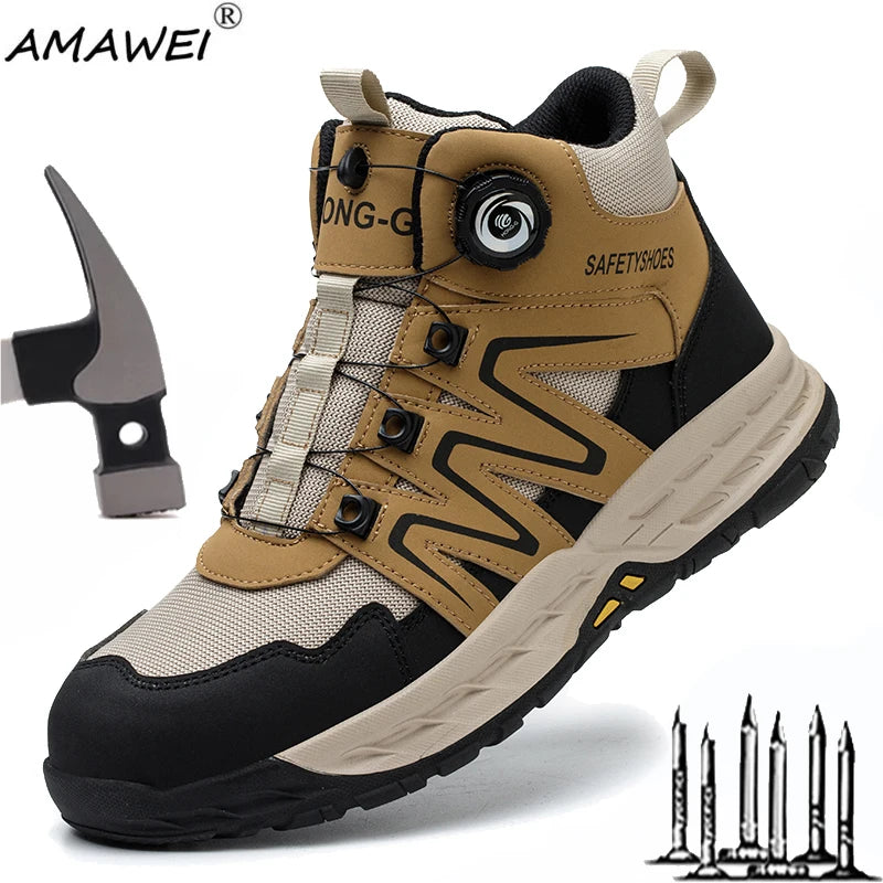New Safety Boots Men Work Indestructible Shoes Sneakers Steel Toe Protective Boots Anti-smash Anti-puncture Work Tactical Boots