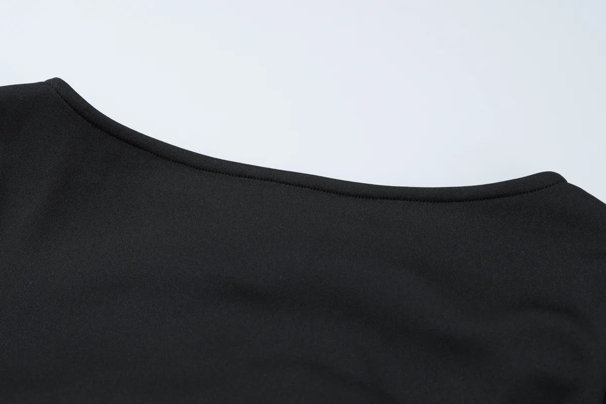 Dulzura O-Neck Long Sleeves Ruffles Patchwork Bodycon Mini Dress Sexy Elegant Outfit Party Club Streetwear Autumn Winter Clothes