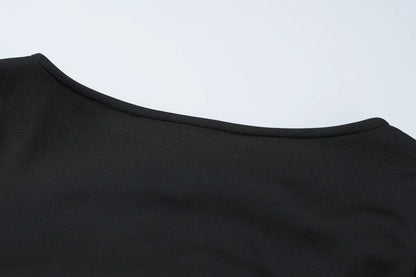 Dulzura O-Neck Long Sleeves Ruffles Patchwork Bodycon Mini Dress Sexy Elegant Outfit Party Club Streetwear Autumn Winter Clothes