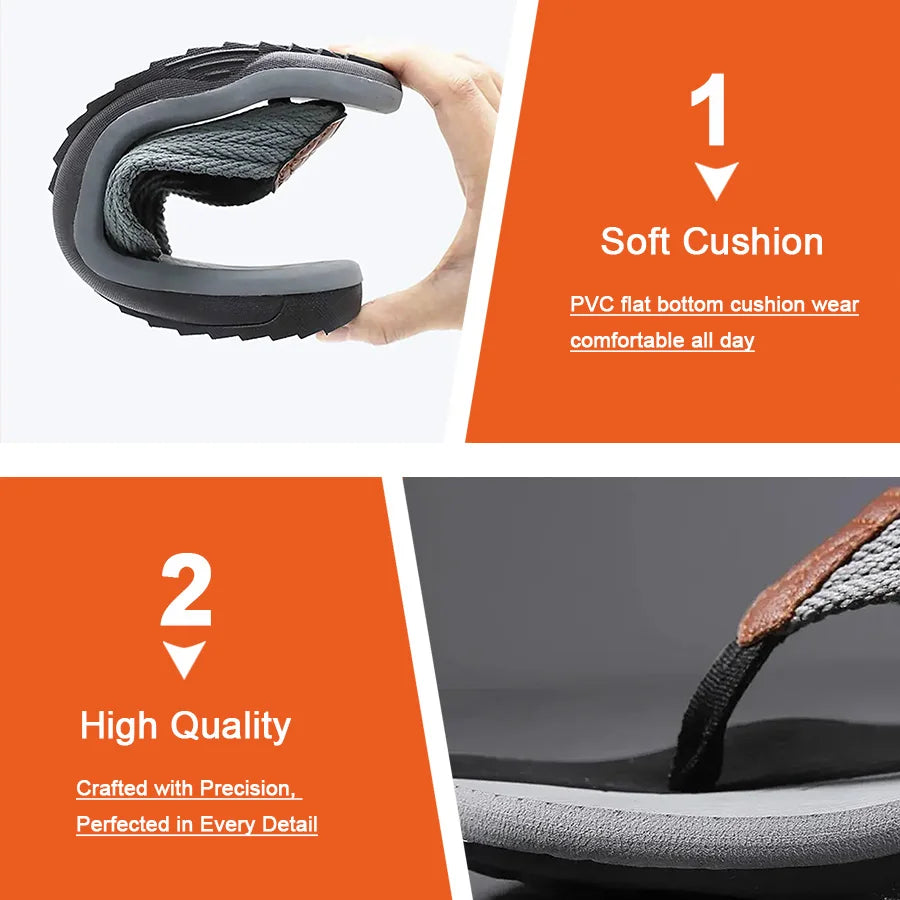 Pmoiste Men Flip Flops  EVA Slip-on Beach Comfortable Designer House Slippers High Quality Summer Outdoor Non Slip