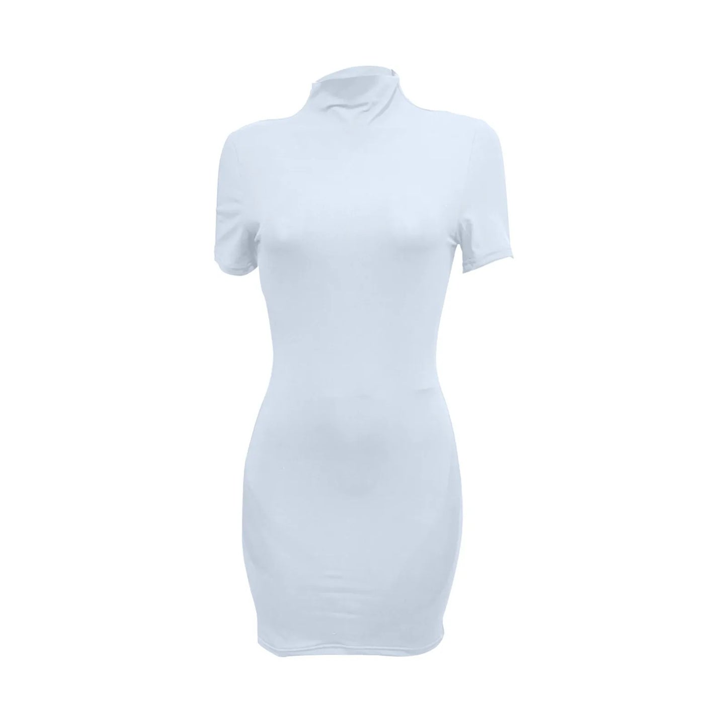 Bodycon Dresses For Women 2024 High Neck Thigh Length Short Sleeve Fitted Women'S Valentines Going Out Club Date Night Outfit