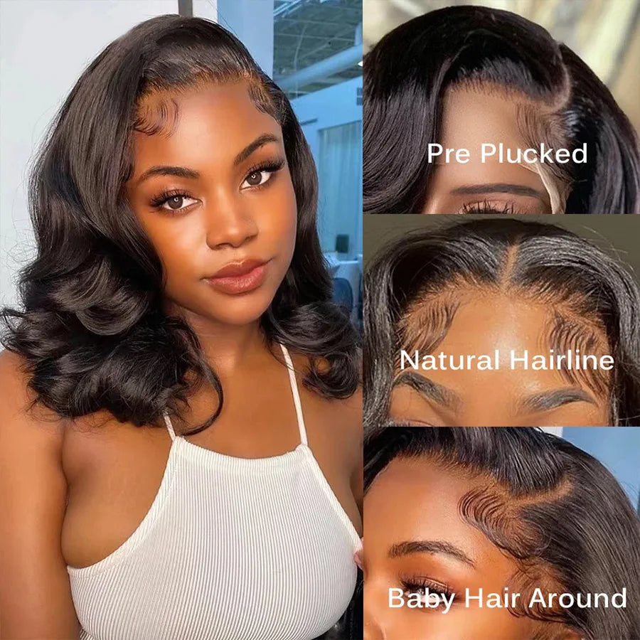 250% Brazilian Human Hair Wig Loose Wave Short Bob Wig Body Wave 13X4 HD Lace Frontal Wig Human Hair Wigs For Black Women