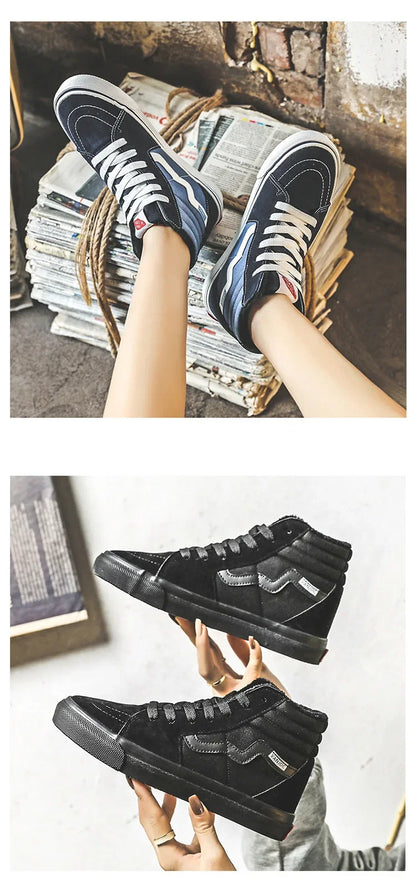 Canva Women's Casual Korean Style Flat Shoes New Arrival Winter 2023 Trendy Ins Net Red Cotton Shoes Versatile For Students