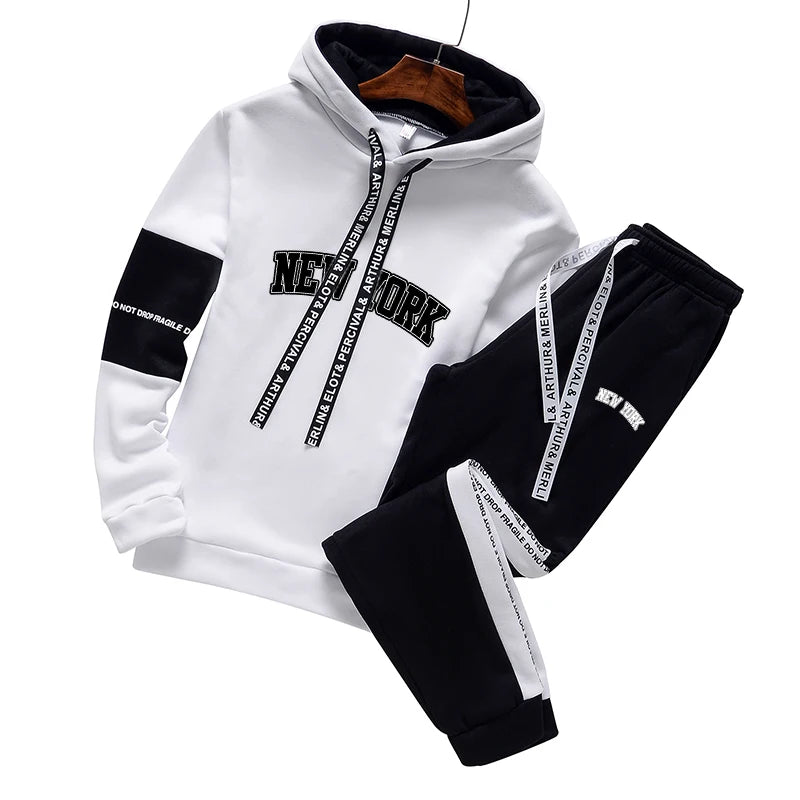 Mens Tracksuit Letter Printing Sweatshirts Pants Quality Casual Single Piece Hoodie Pants Outdoors Sports Jogging Mens Clothing