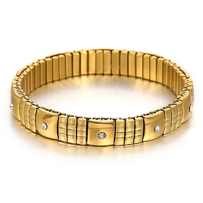 Freetry 18K Gold Plated Stainless Steel Adjustable Bracelet Fashion Elastic Metal Bracelet Trendy Jewelry Accessories Official