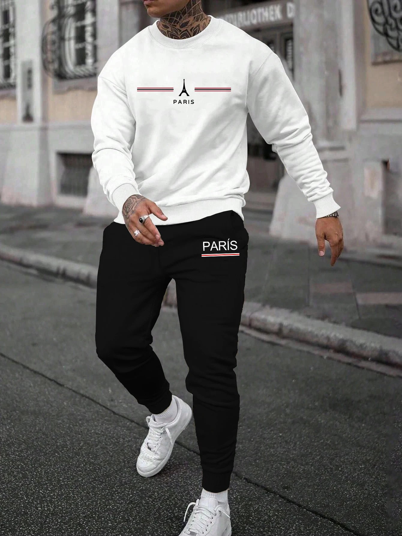 Jogging Mens Tracksuit Printing Single Piece O Neck Sweatshirt Sweatpants Man Clothing Casual Office Hoodies Fashion Streetwear