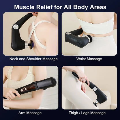 Fascia Massage Gun Shoulder Massage Machine Electric Muscle Massager Gun High Frequency Back Waist Neck Body Massage with Handle