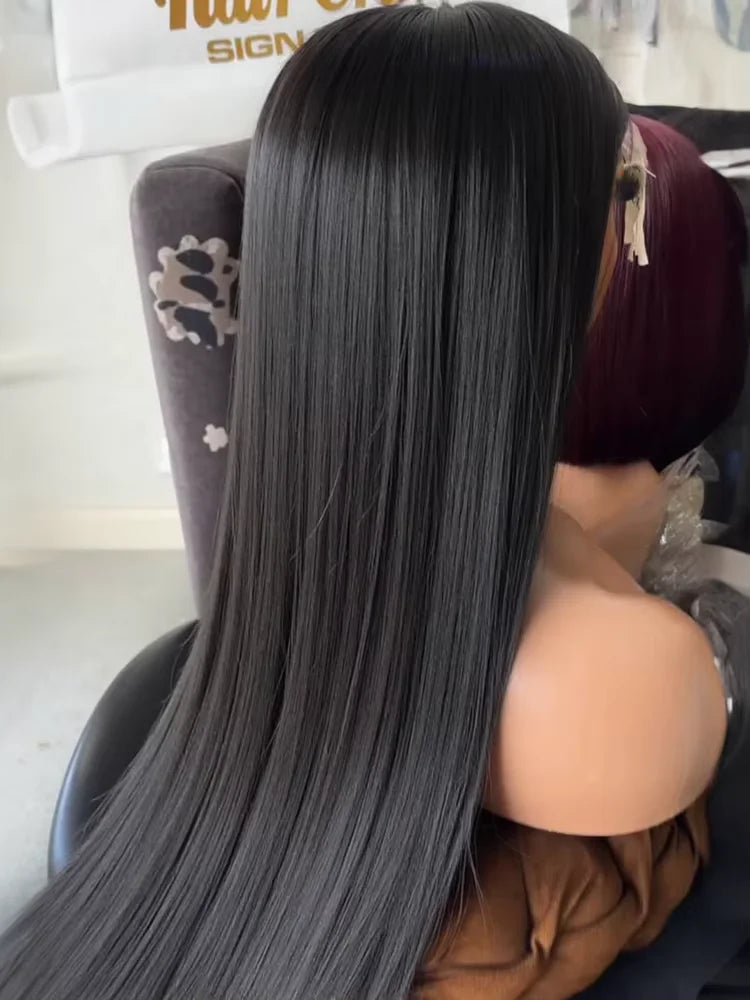 36 Inch 100% Human Hair 13x6 HD Lace Frontal Wig 300% Density Vietnamese Hair Bone Straight Wigs Bleached Knot Glueless Hair Wig