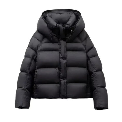 2025 New Women Cotton Padded Jacket Winter Short Hooded Loose Cotton Coat Korean Women Parkas Coat Solid Outwear Women Puffer
