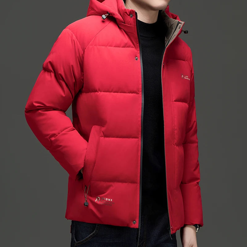 Top Grade Designer New Brand Men Parka Jacket Thick Casual Fashion Hooded Cropped Windbreaker Quilted Bubble Coats  Mens Clothes