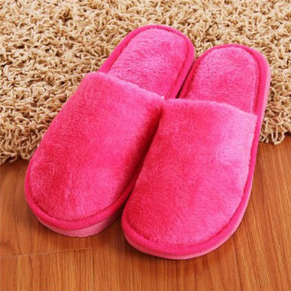 Soft Plush Cotton Slippers Shoes Autumn Winter Couple Unisex Non-Slip Floor Indoor Home Furry Slippers Women Shoes For Bedroom