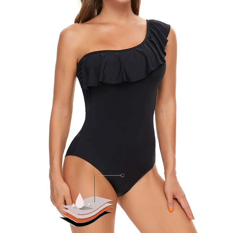 Period Swimsuits One-piece Swimwear Fast Absorption 4-Layer Leak Proof Menstrual Beachwear Period Panties Women's Underwear