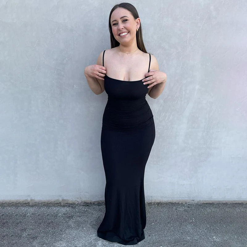 Satin Slip Sleeveless Backless Maxi Dress Women 2022 Y2k Summer Bodycon Elegant Sexy Outfits Ladies Birthday Party Club Sundress