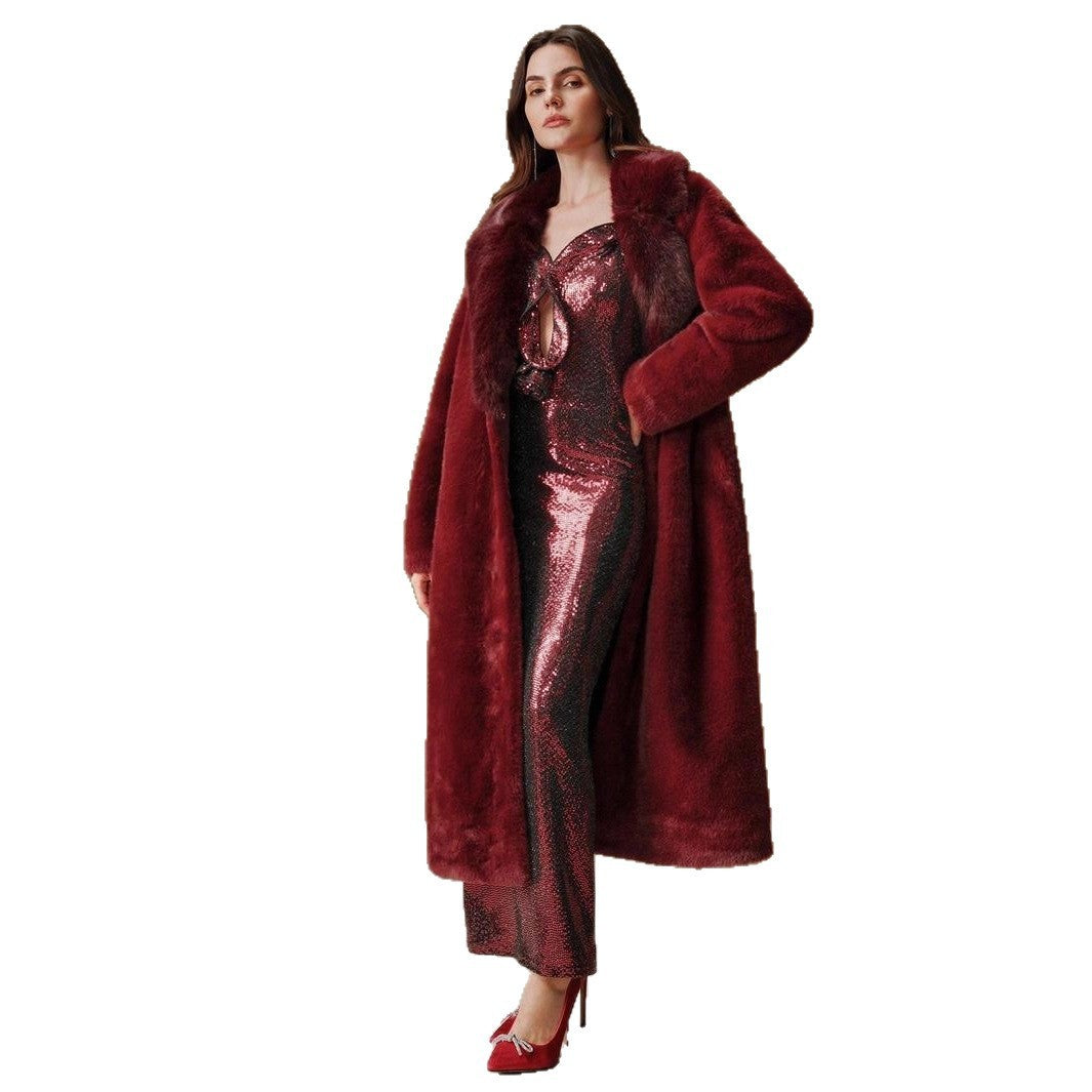 Elegant Trendy Autumn And Winter Casual Faux Fur Coat
